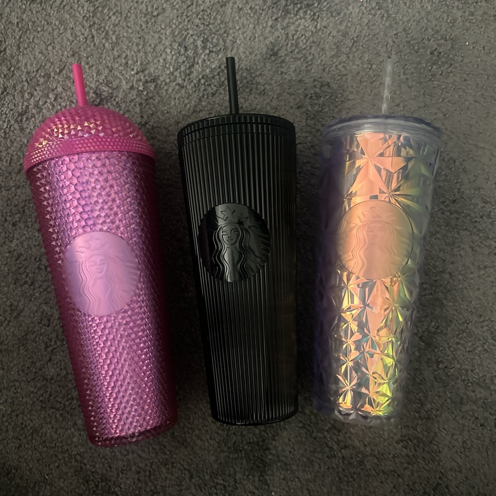 Starbucks Vibrant Tumbler Trio - Pink, Black, Iridescent